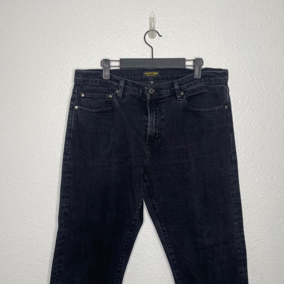 Flint and Tinder Mens Bottoms Size 34 Faded Black Straight Tapered Denim Jeans - Picture 10 of 15